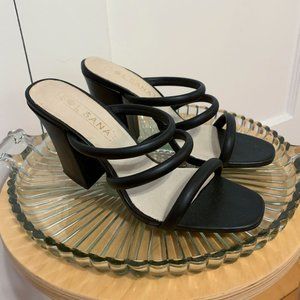 Sol Sana Black Heeled Sandals